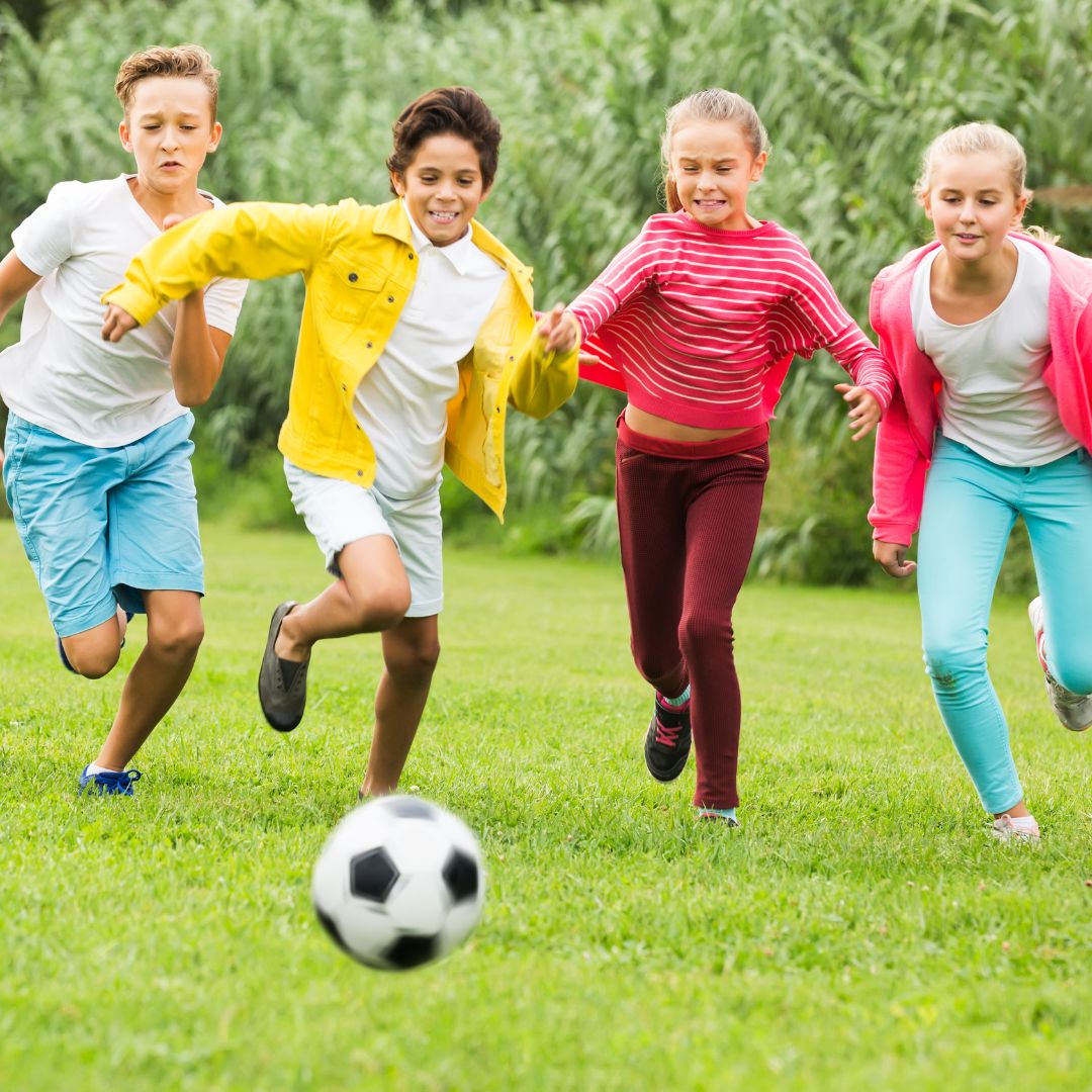 Kids playing soccer